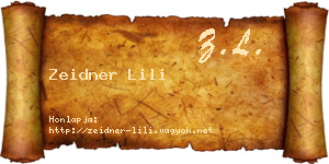 Zeidner Lili névjegykártya